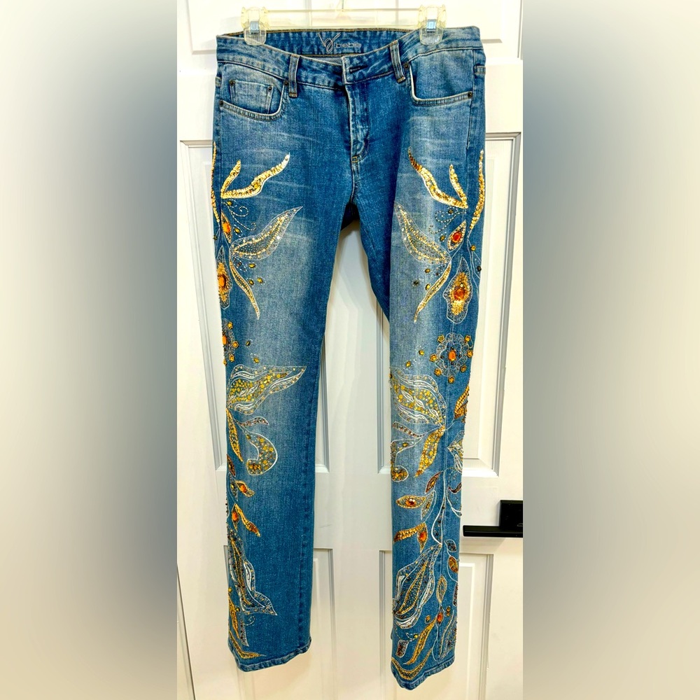 Vintage Bebe Rhinestone & Sequined Jeans